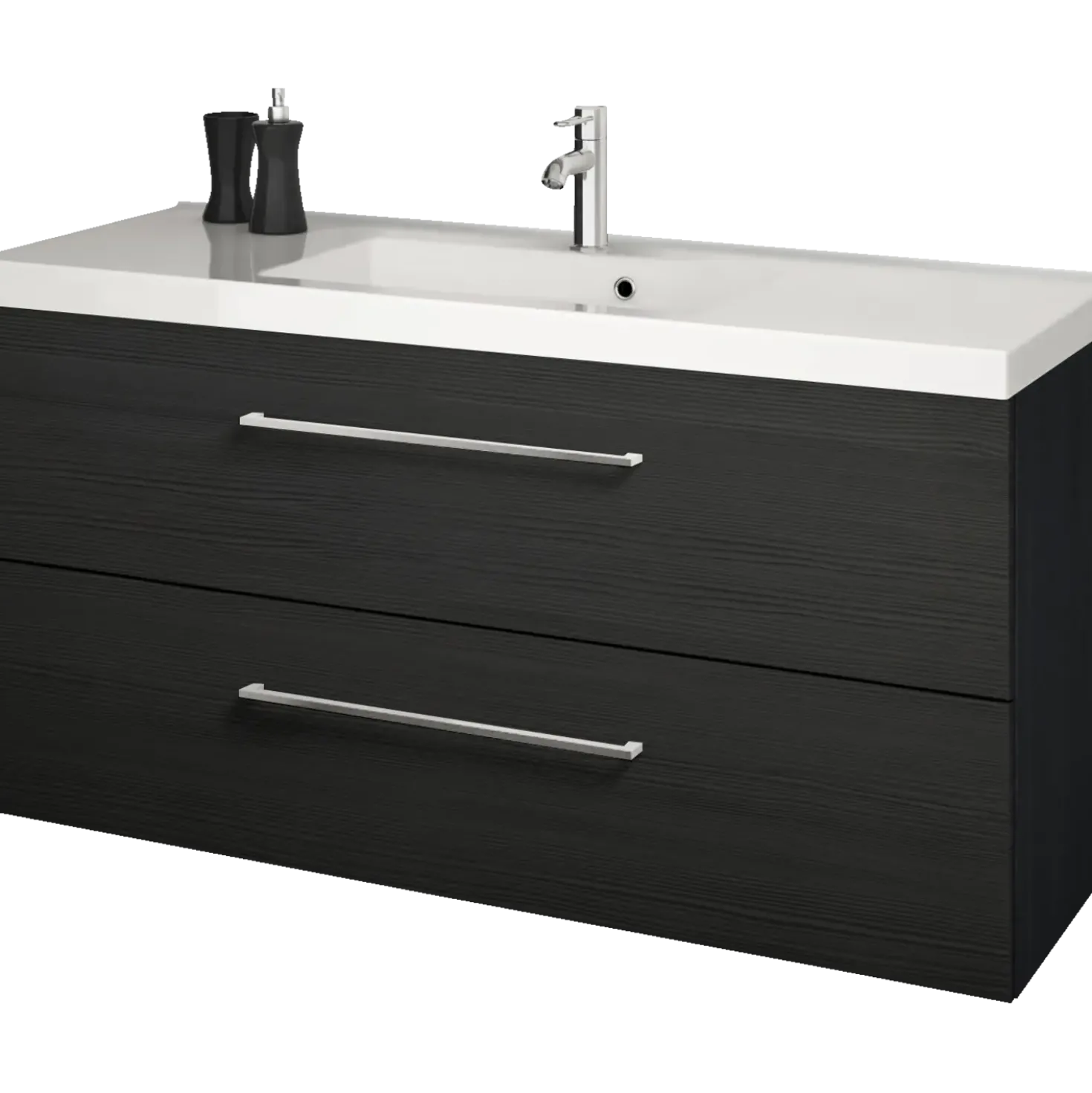Scanbad Multo+ vaskeskab m/Aura vask 120 cm sort