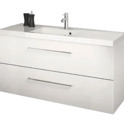 Scanbad Multo+ vaskeskab m/ Aura vask 120 cm højglans hvid