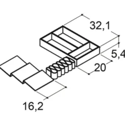 Scanbad skuffeindretnings indsats 100x44cm eg