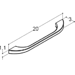 Scanbad Slim bøjlegreb 20 cm krom