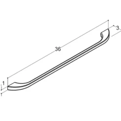 Scanbad Slim bøjlegreb 36 cm messing