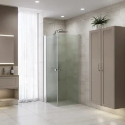 Scanbad svingdør A 69x200cm børstet satin/isglas