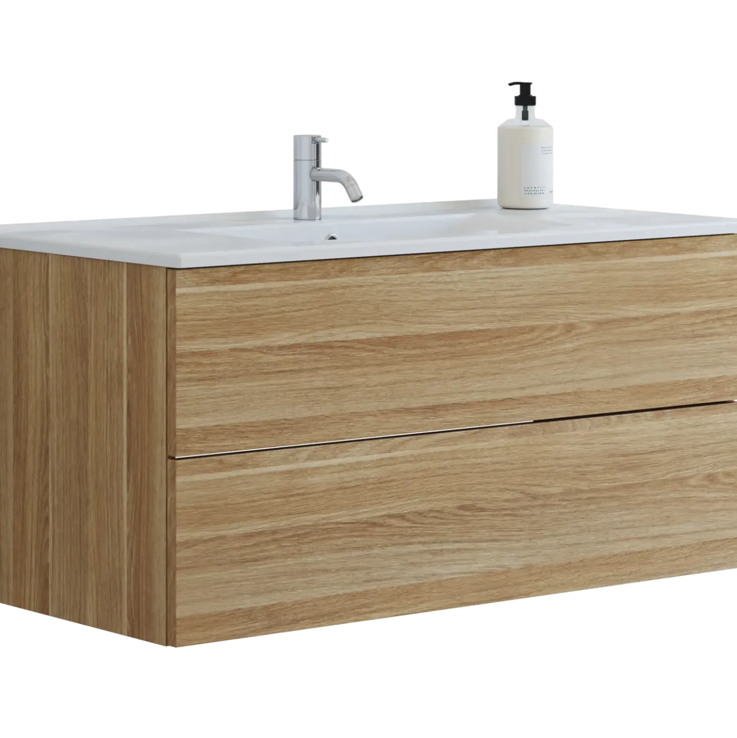 Scanbad vaskeskab m/håndvask 100cm varm eg