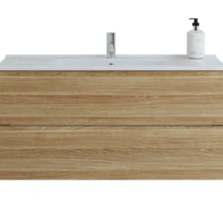 Scanbad vaskeskab m/håndvask 100cm varm eg