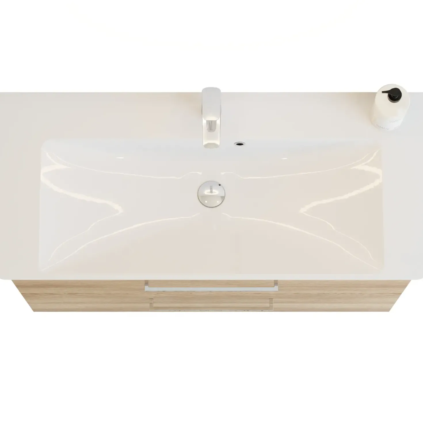 Scanbad vaskeskab m/marbelle vask 100cm varm eg