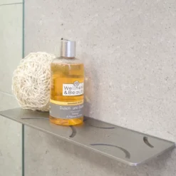 Schlüter hylde rektangulær curve, børstet stål