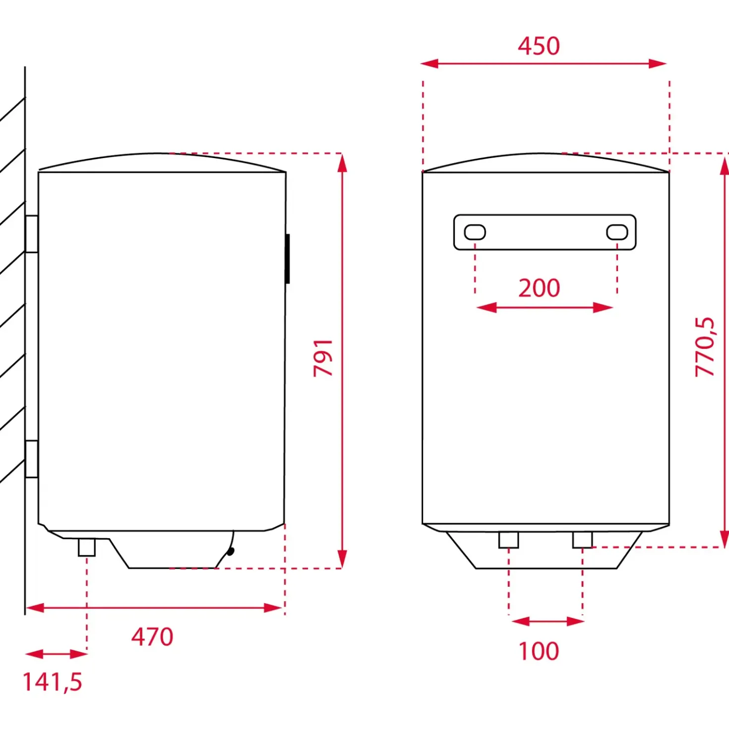 Smart Control elektrisk vandvarmer 80 L