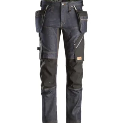 Snickers Flexiwork arbejdsbukser+ med hylsterlommer denim/sort str. 50