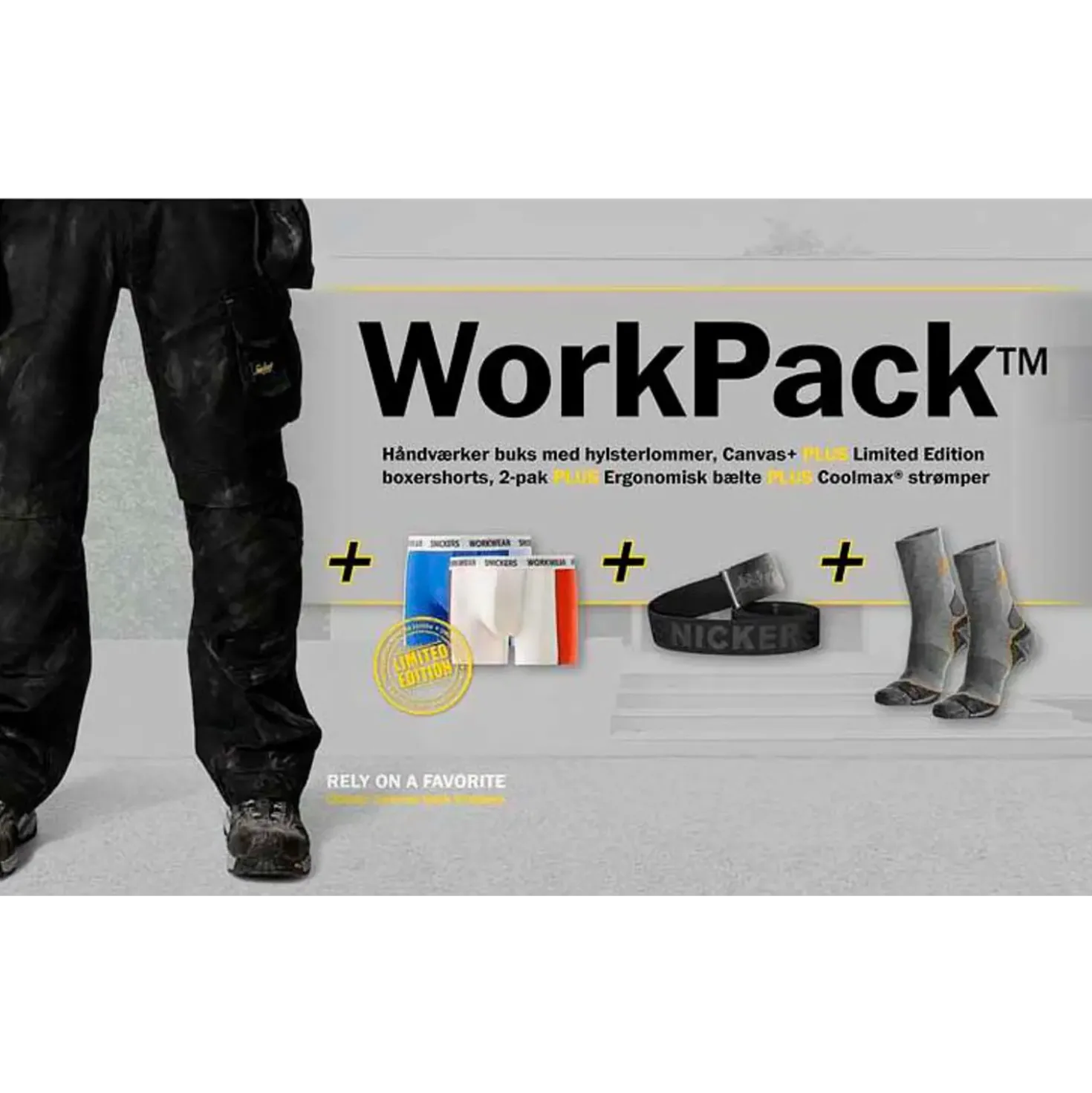 Snickers 3214 Workpack arbejdsbukser med tilbehør sort str. 52