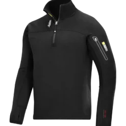 Snickers Workwear pullover med lynlås Body Mapping sort str. L