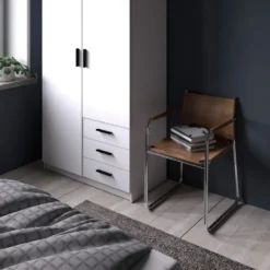 Sprint garderobeskab m/2 låger og 3 skuffer hvid