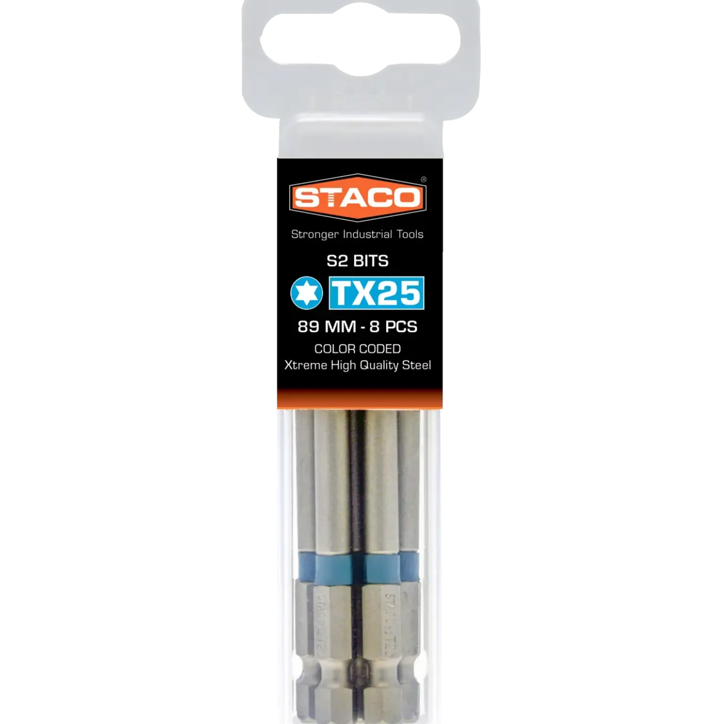 STACO bit TX25 89 mm farvekode blå 8 stk