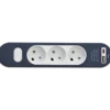 3-stikdåse med USB A+C 1,4m ledning