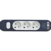 3-stikdåse med USB A+C 1,4m ledning