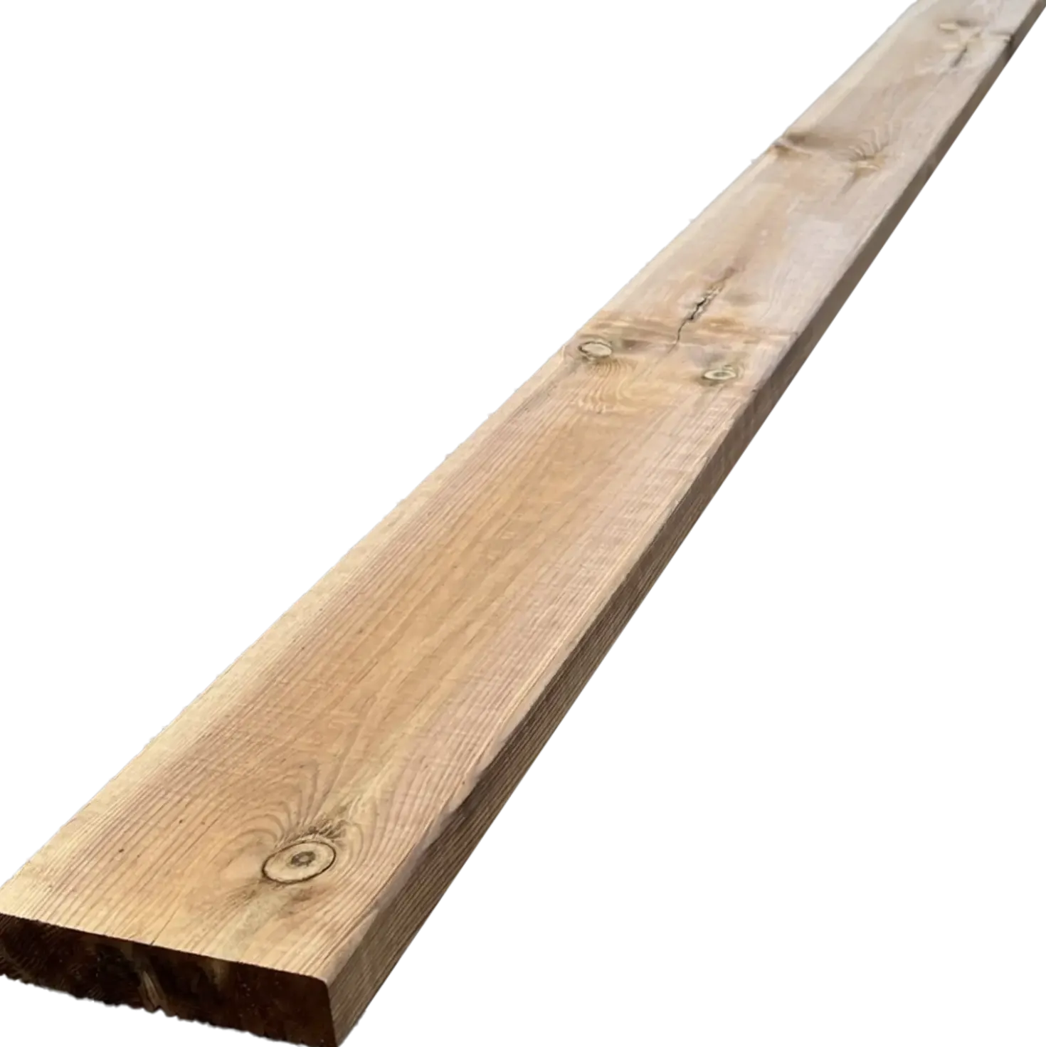 Terrassebrædder rillet/glat fyr brunimprægneret 32x125 mm x 4,2 m