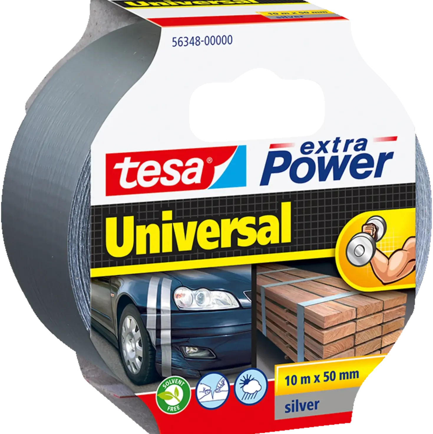 Tesa® extra Power Universal sølv 10 m x 50 mm