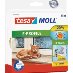 Tesamoll® E-profil tætningsliste hvid 9 mm x 6 m