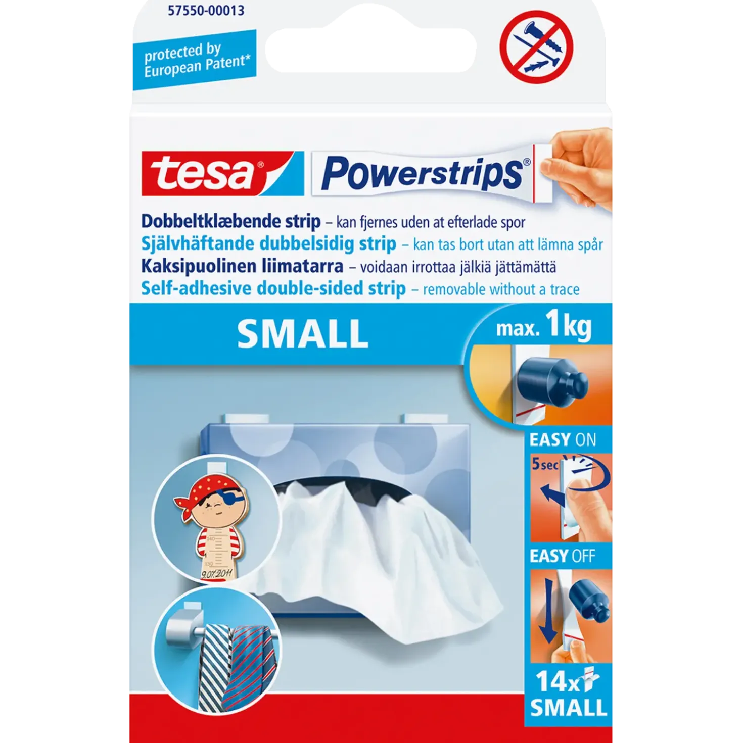 Tesa Powerstrips® Kroge Small dobbeltklæbende strips