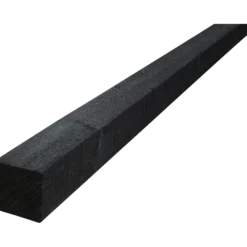 Tømmer ru stolpe grund- og topmalet 75 x 75 mm længde 2,7 m RAL 9005