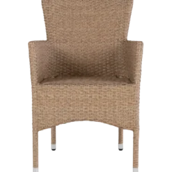 Toscana stabelbar kurvestol stål/PE rattan natur