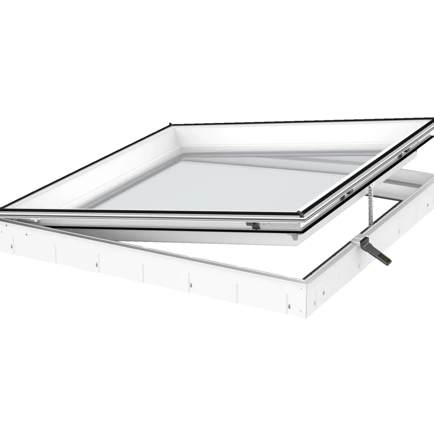 Velux CVU 090090 0225Q eldrevet karm fladt tag, 3-lags 90x90 cm