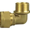 Vinkel klemring 15 mm x1/2" messing