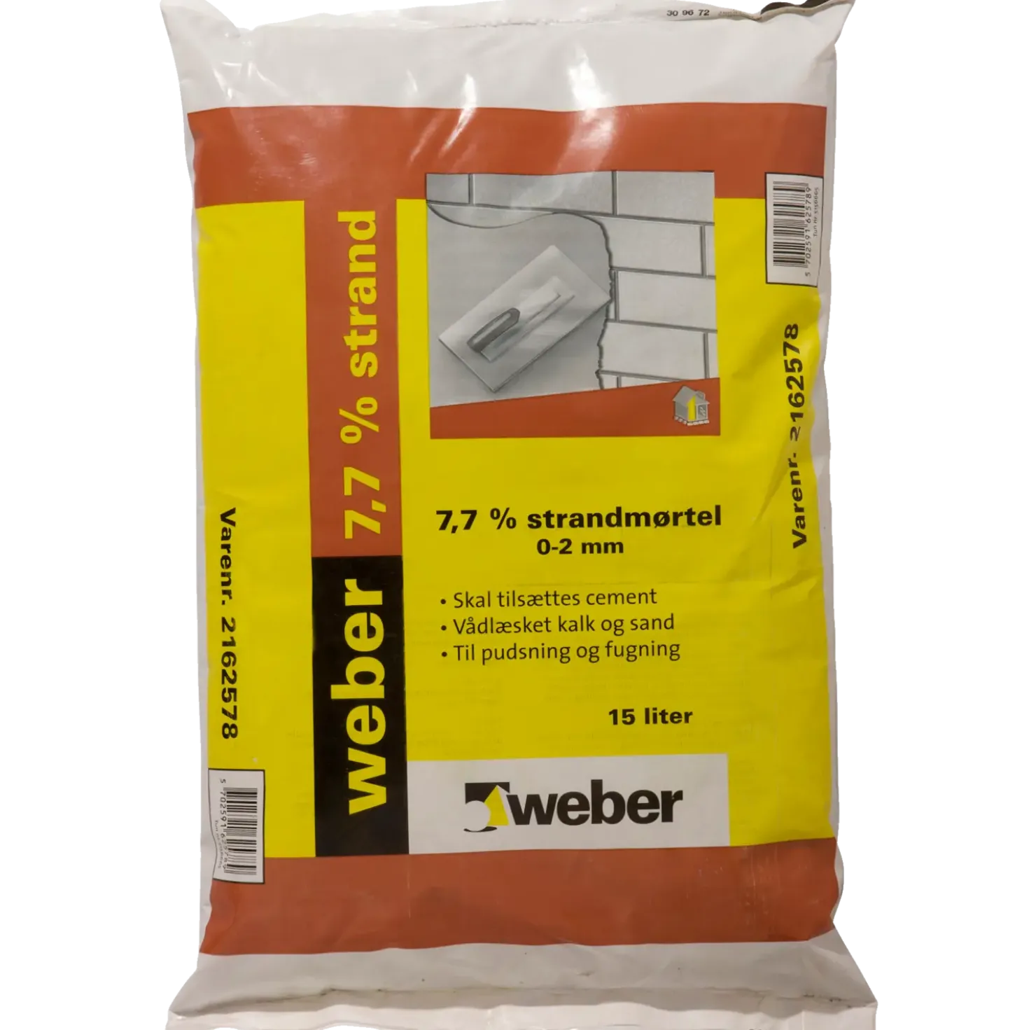 Weber 7,7% strandmørtel 0-2 mm. 15 L