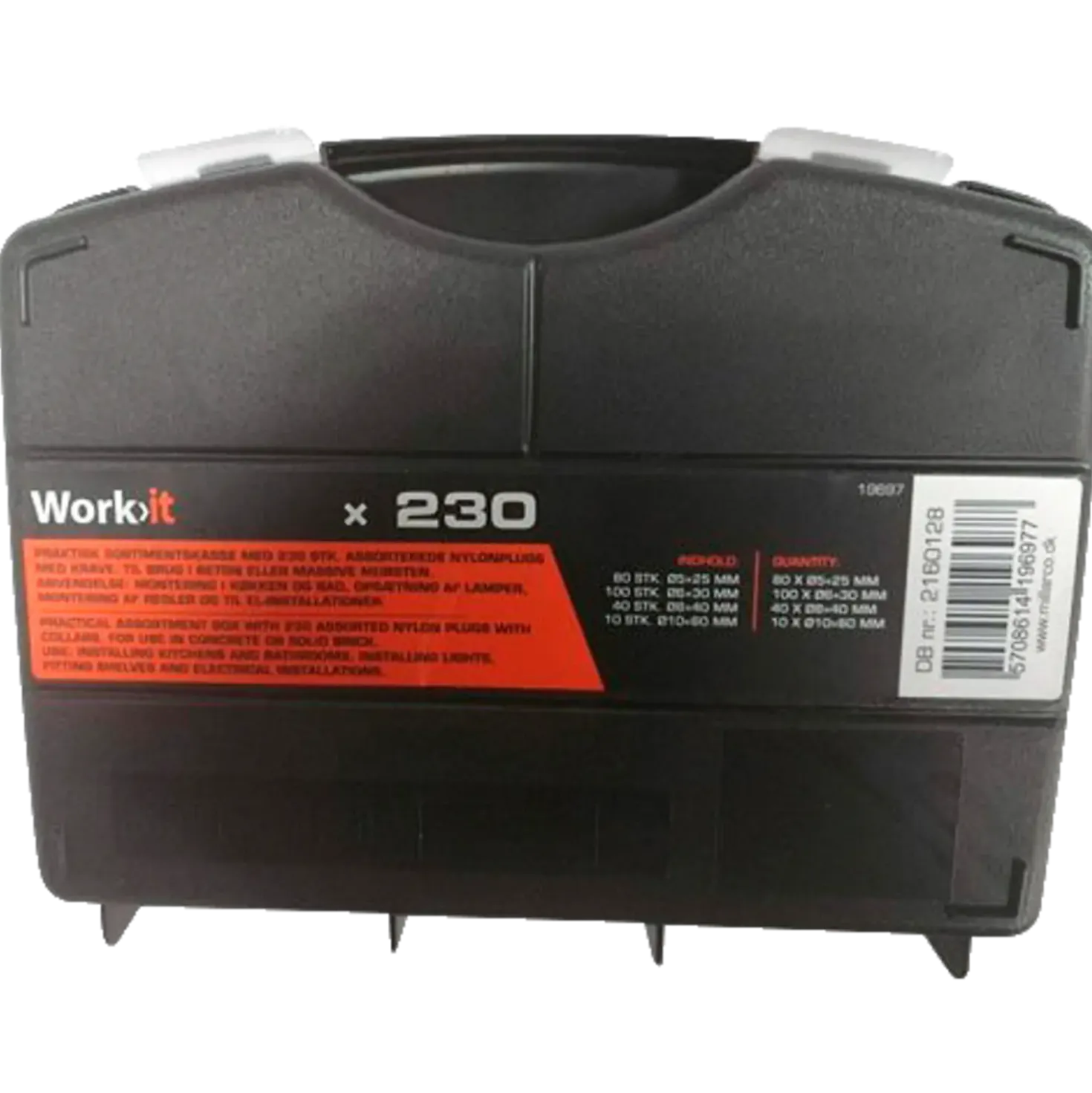 Work>it rawlplugs sortimentsboks 230 dele